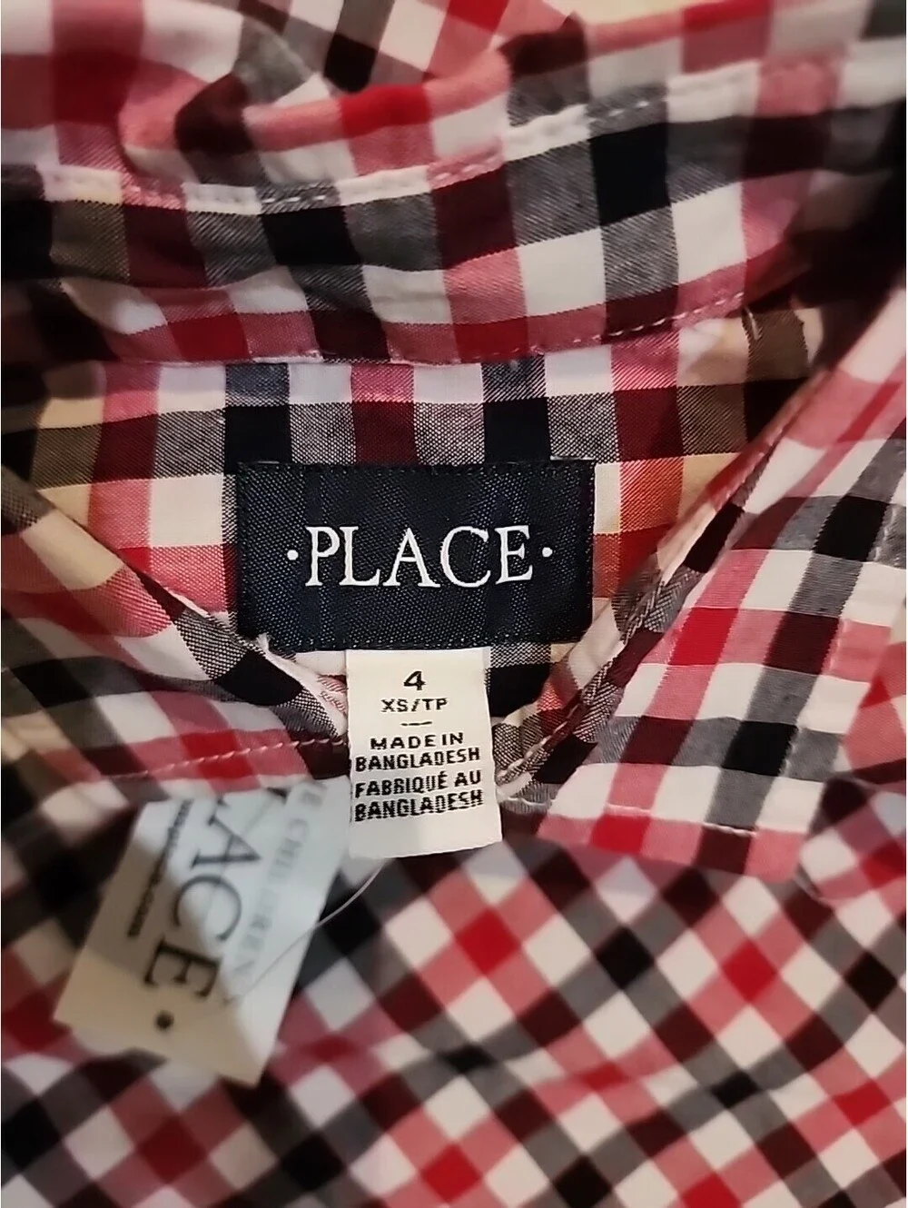 New The Children's Place Boy's Short Sleeves Plaid Button up Shirt size Xs 4